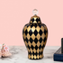 The London Checker Board Ceramic Decorative Vase -(Golden & Black) (Big)