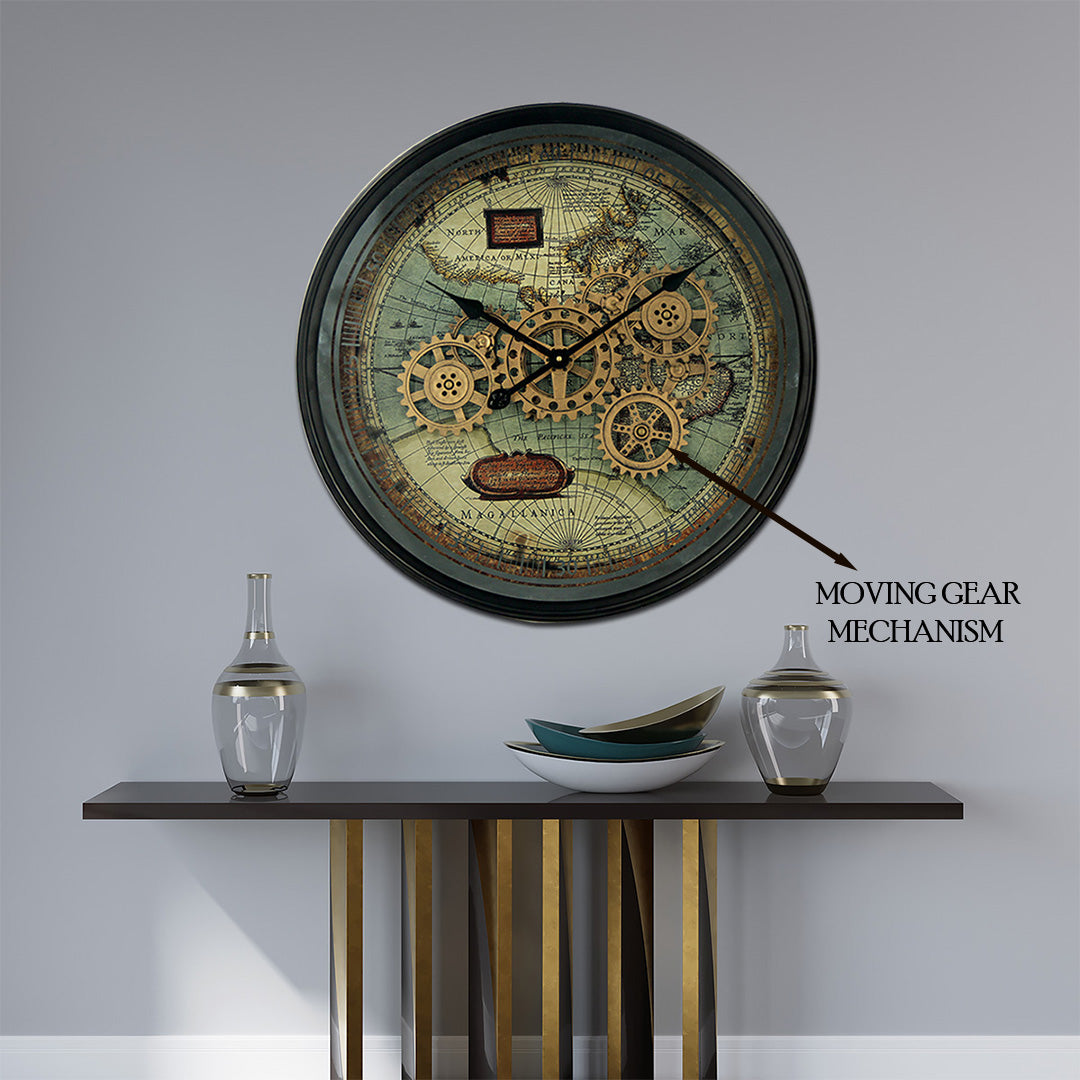 Buy Timeless Tradition Wall Clock With Moving Gear Mechanism-Big ...