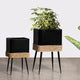 Noir Opulence Metal Planters - Pair