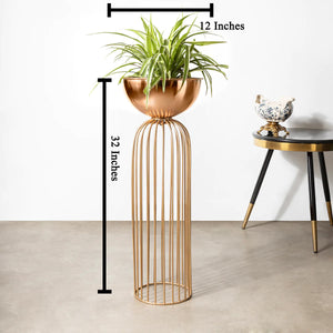 Urban Zen Planter (Gold Stand & Gold Pot) - Big