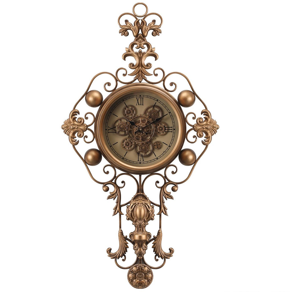 Grand Florentine Luxury Designer Wall Clock With Moving Gear Mechanism Buy Wall Clock Online (Steel Body)