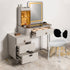 Golden Glamour  Dressing Table & Vanity Set With Mirror & Chair (N)