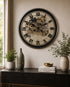 Phantom Dial Luxury Designer Wall Clock For Living Room With Moving Gear Mechanism Buy Wall Clock Online - Medium (Black) (Steel Body)