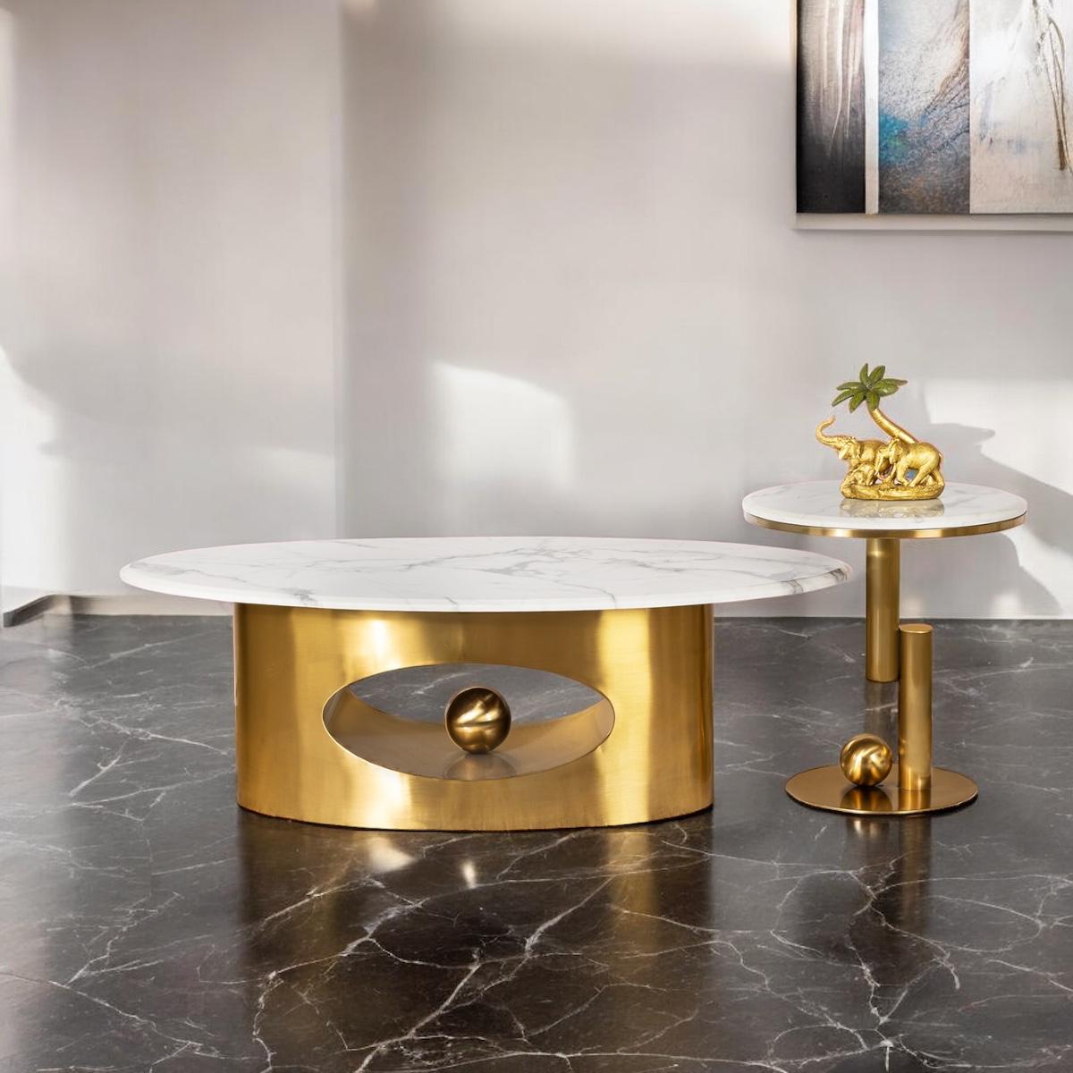Spectra Eye Coffee Table - Set of 2 (Stainless Steel)