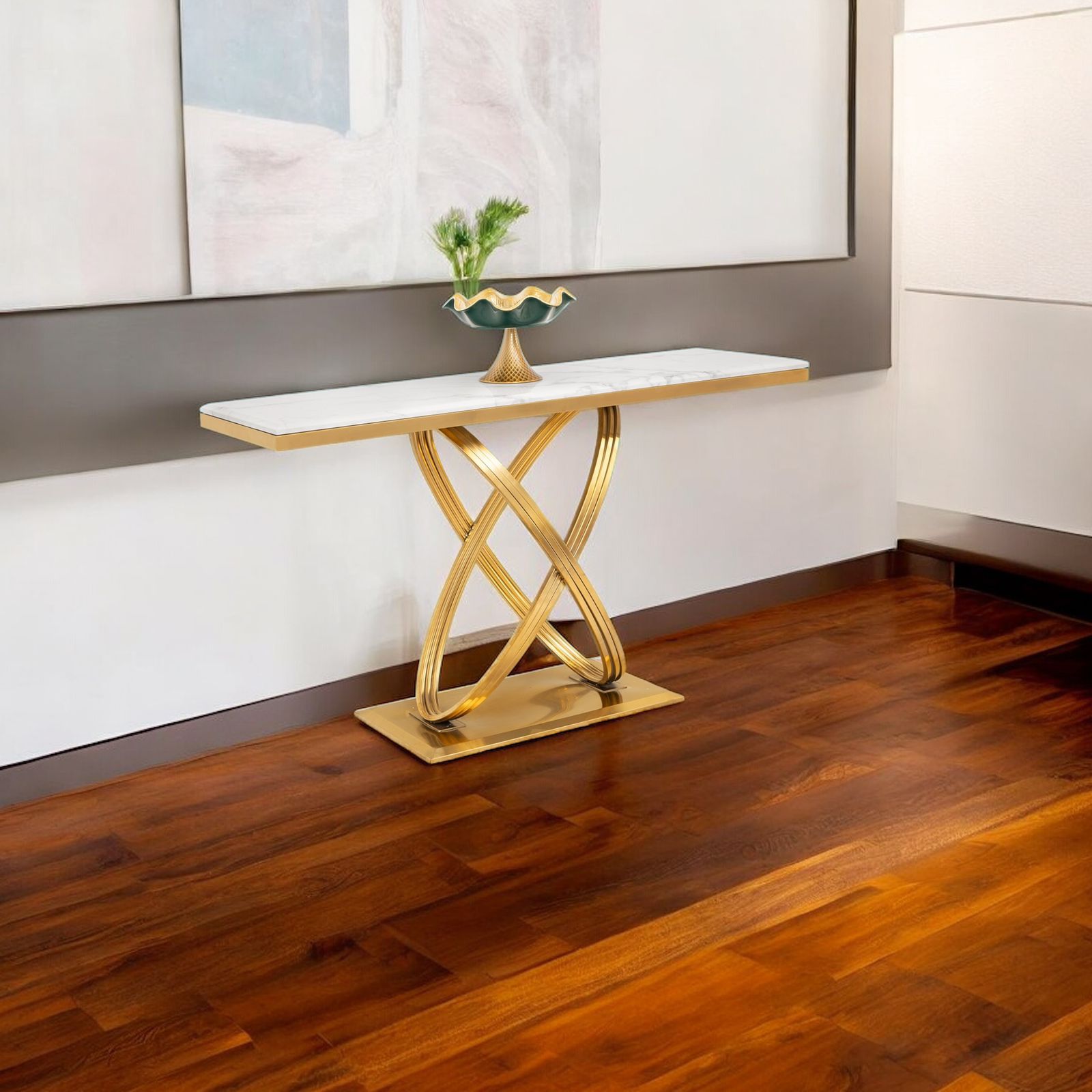 Buy Midnight Gold Marble Top Console Table Dekor Company