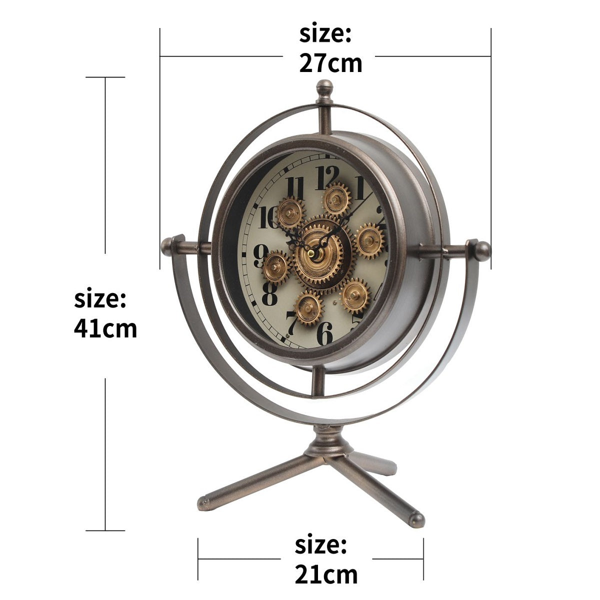 Galactic Timekeeper Luxury Designer Table Clock With Moving Gear Mecha ...