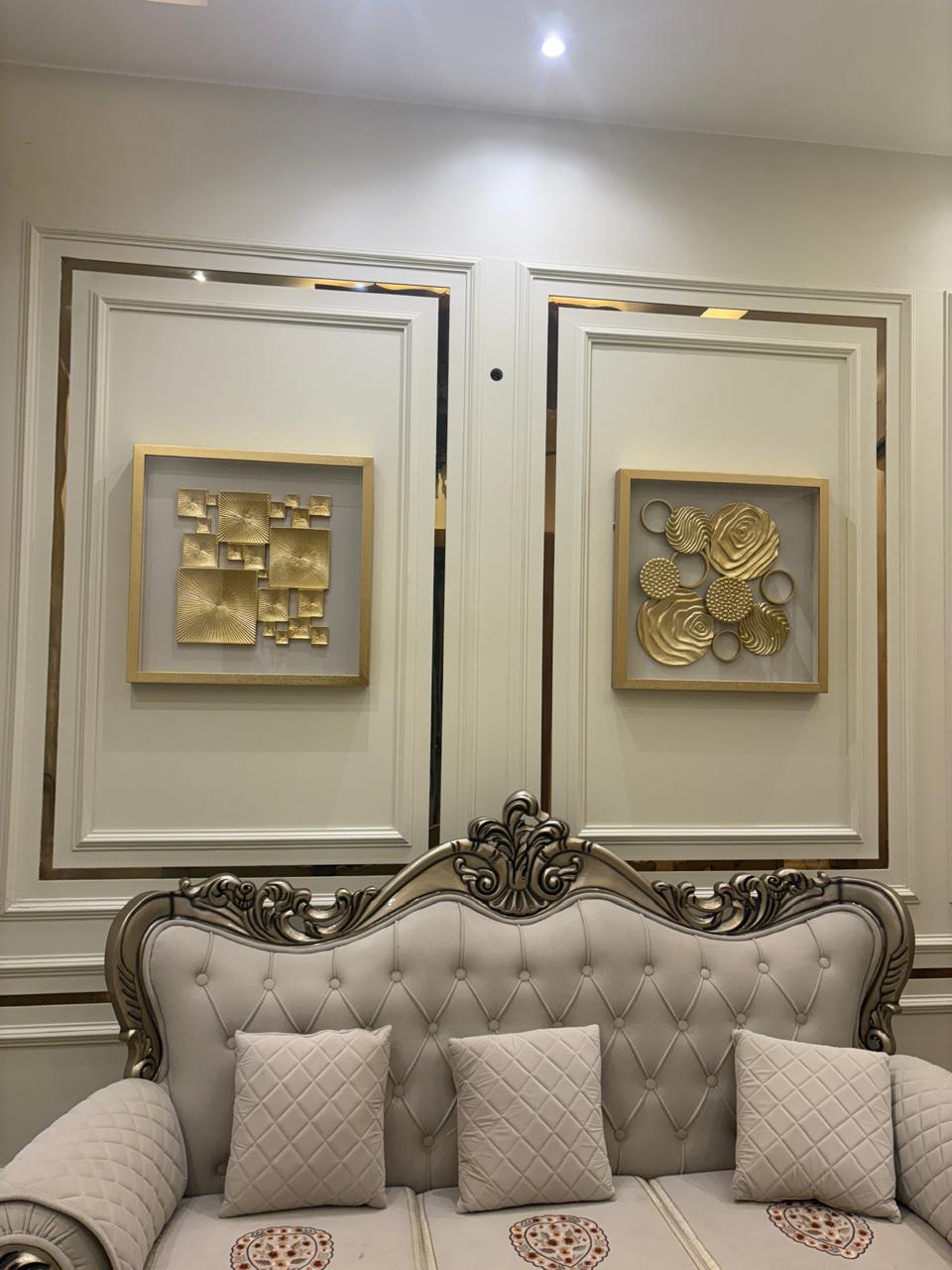 Luxe Geometry & Golden Cosmos Shadow Box for Wall Decoration - Set of ...