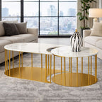 Aristocrat Aura Centre Table Design For Home - Set of 2 (Stainless Steel)