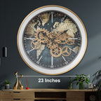 Prime Hour Luxury Designer Silent Movement Wall Clock For Living Room With Moving Gear Mechanism Buy Wall Clock Online - BIG (Steel Body)