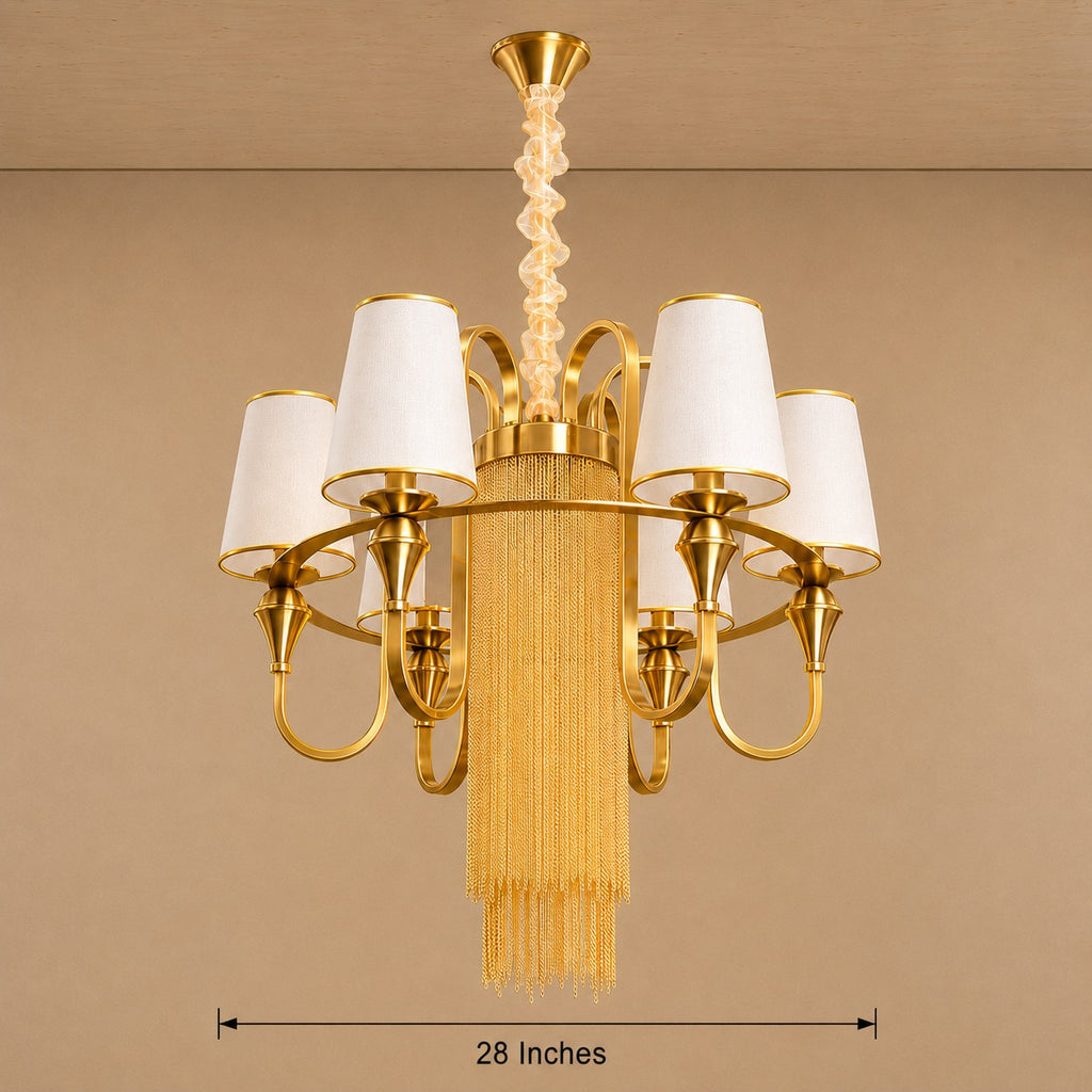 Royal Luster Chandelier For Home & Home Decoration Items (White)