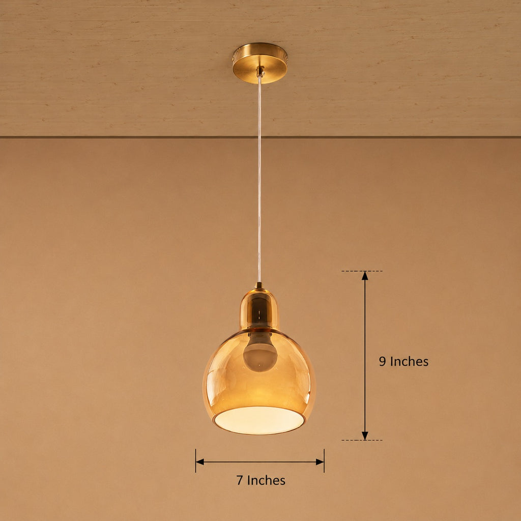 Lumera Globe Pendant Light For Living Room & Home Decoration item - Amber