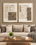Shell Wave Wall Art Shadow Box & Wall Decoration Item - Set of 2