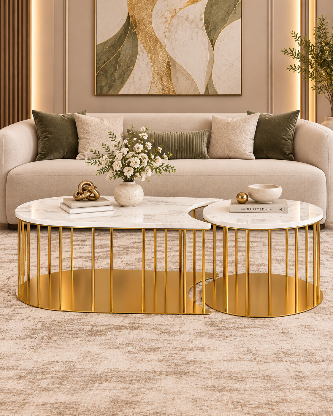Aristocrat Aura Centre Table Design For Home - Set of 2 (Stainless Steel)
