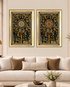 Royal Botanical Medallion & Mystic Garden Shadow Box for Wall Decoration & Wall Art - Pair