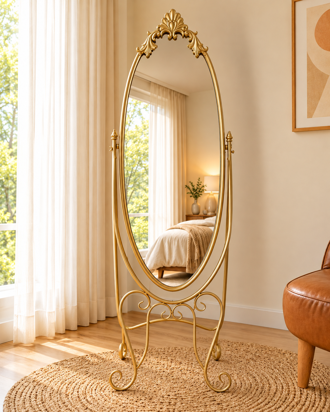 Vintage Empress Designer Floor Mirror For Home & Home Decoration Item