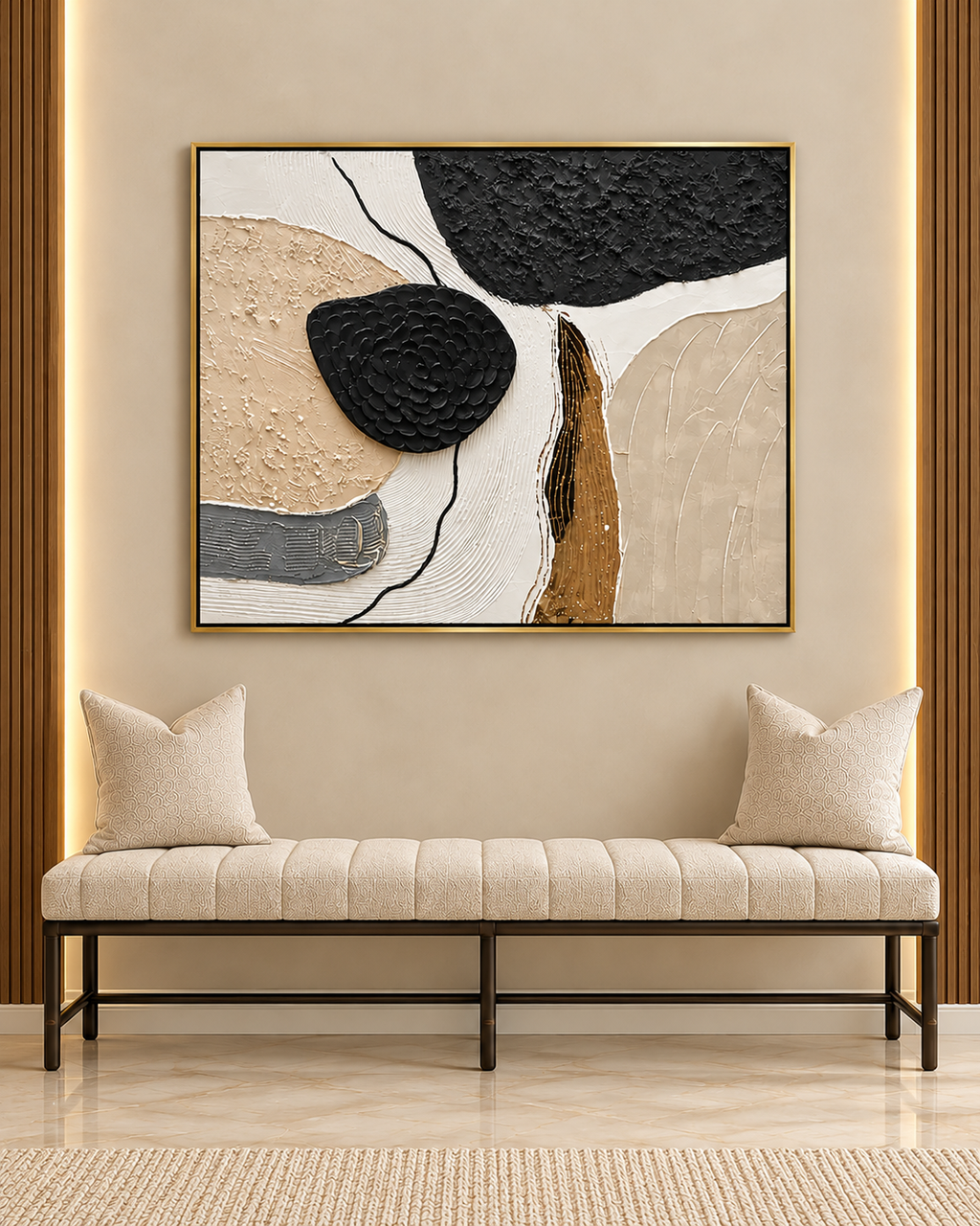Urban Essence 100% Hand Wall Painting For Home ( 32 x 47 Inches )
