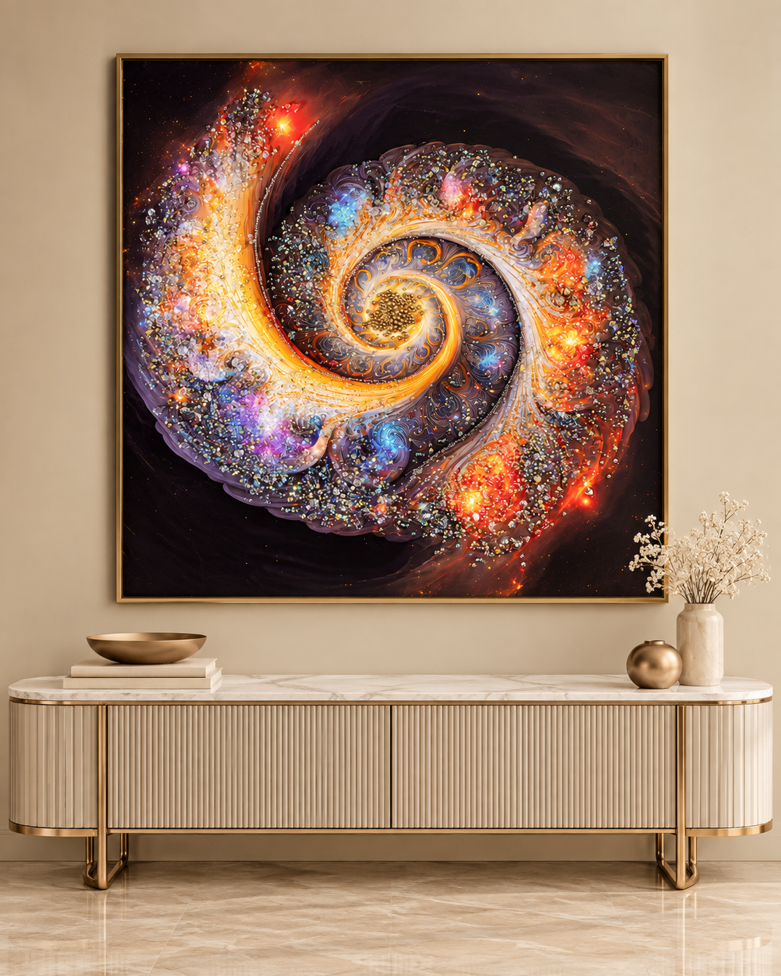 Galaxy Gleam Crystal Glass painting