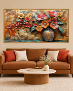 Bouquet in Vase Crystal Glass Art Wall Painting For Home Décor