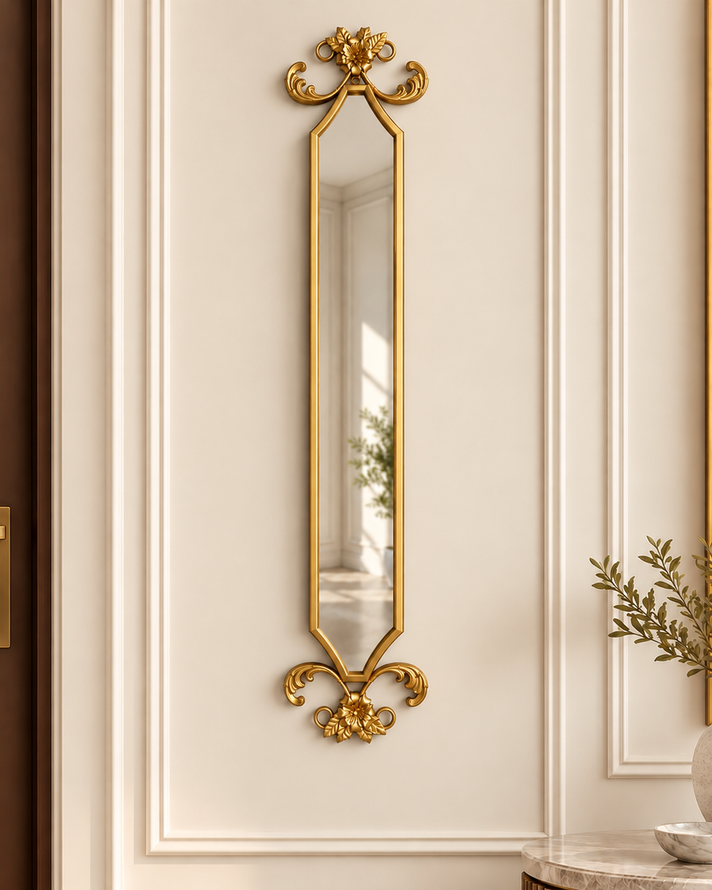 Floral Scepter Designer Wall Mirror For Home & Home Decoration Item