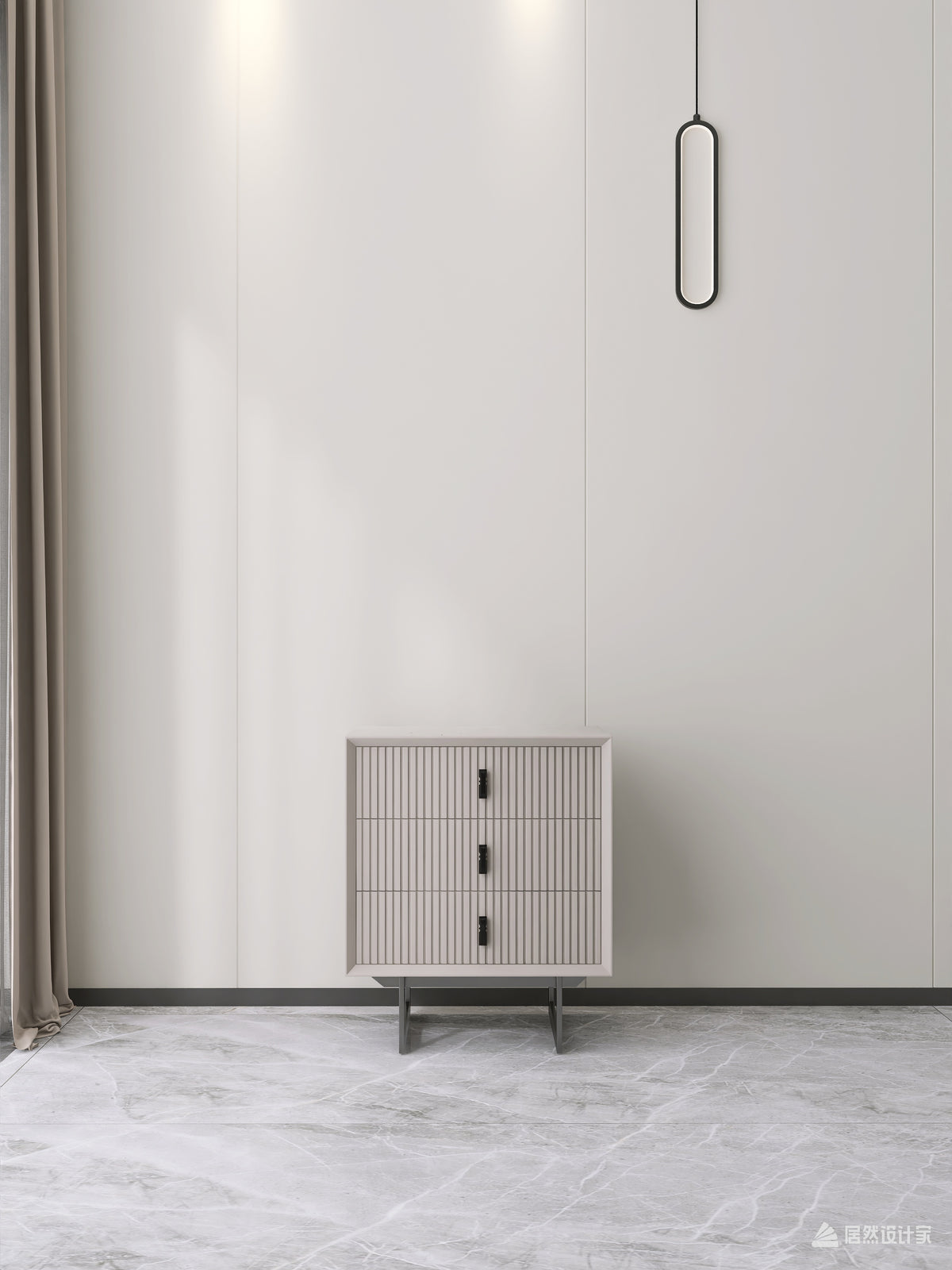 Classic Elegance Three-Drawer Cabinet (Gray)