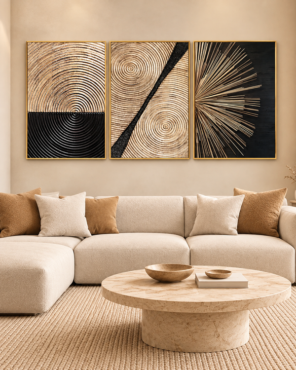 Rising Sun Framed Canvas paintings - Set Of 3
