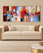 Lofty Artwork 100% Hand Painted Wall Paintings abstract & Wall Decoration Items (With outer Floater Frame) (56 x 28 Inches)