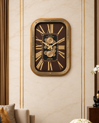 Old Town Heritage Luxury Designer Silent Movement Wall Clocks for the Home With Moving Gear Mechanism Buy Wall Clock Online (Steel Body)