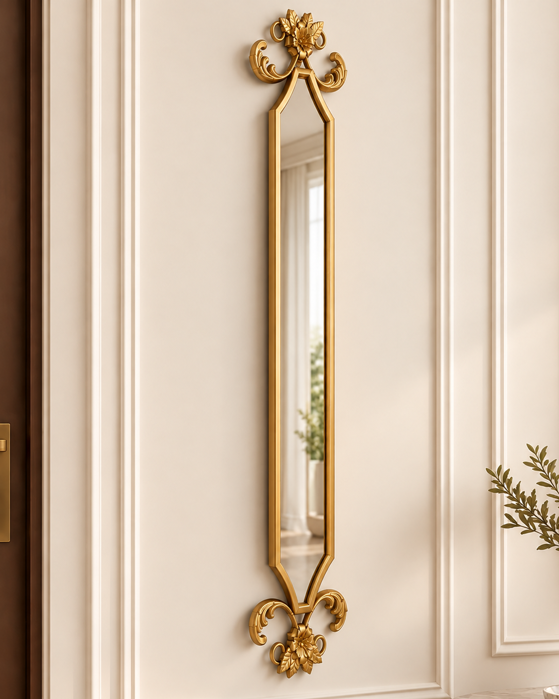 Floral Scepter Designer Wall Mirror For Home & Home Decoration Item