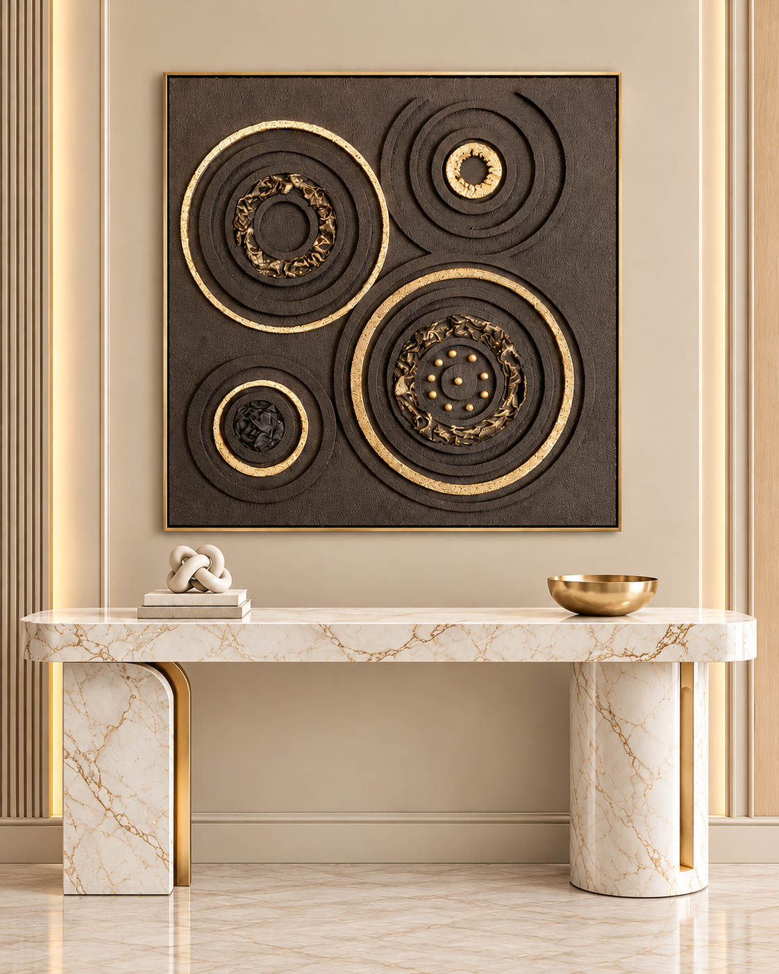 Cosmic Circles Modern Wall Art (40 x 40 Inches)
