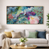 Vibrant Botanical Reverie by Claire Desjardins 100% Hand Wall Painting For Home (With Outer Floater Frame frame) ( 27.5 x 55 Inches )