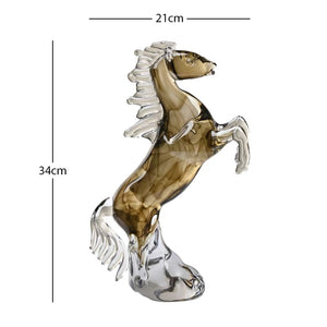 Majestic Rearing Equine Handblown Glass Showpiece & Items for Room Decoration