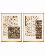 Shell Wave Wall Art Shadow Box & Wall Decoration Item - Set of 2