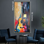Rhythmic Hues 100% Hand Painted Wall Painting & Wall Decor Item (With outer Floater Frame)