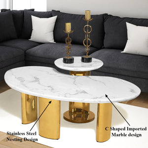 Radiant Rendezvous Centre Table - Set of 2 (Stainless Steel)