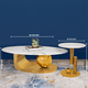 Amara Gold Base Round Accent Table With Side Table - Set of 2 (Stainless Steel)