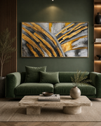 Radiance in Motion Hand painted Wall Paintings abstract & Wall Decoration Items (With outer Floater Frame) - Medium (56 x 28 Inches)