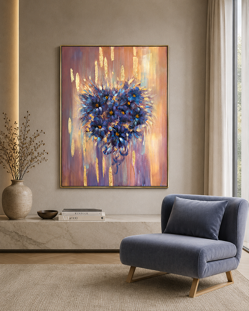 Flower Paradise Nature 100% Wall Decor Paintings for Home & Wall Decoration Items (With Outer Floater Frame) (48 x 36 Inches)