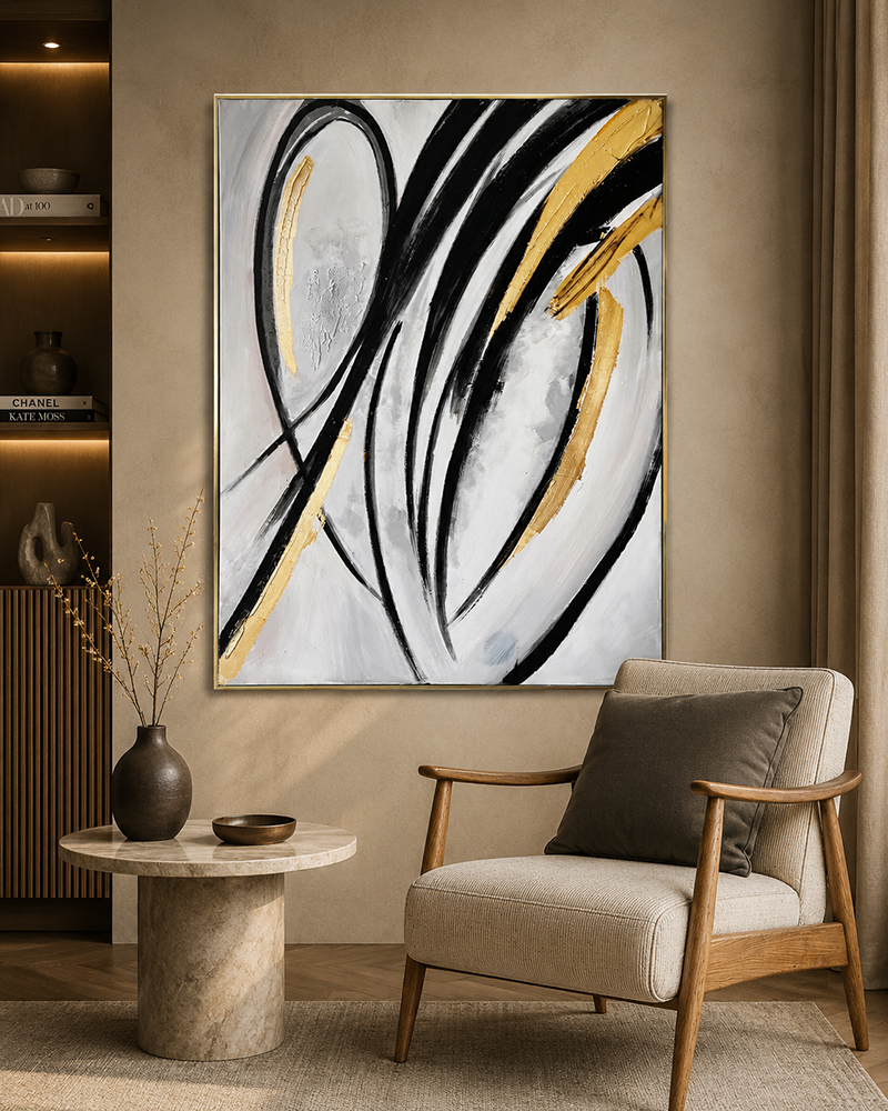 Visions of Tranquility Hand Wall Decor Paintings for Home (With outer Floater Frame) (48 x 36 Inches)