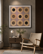 Radiant Circle Wall Hand Paintings for Home (Comes With an Outer Floater Frame) (40x40 Inches)