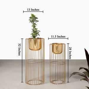 Botanic Couture Planters Set of 2 - Gold