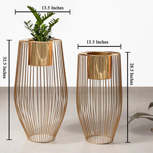 Euphoric Earth Planters Set of 2 - Gold