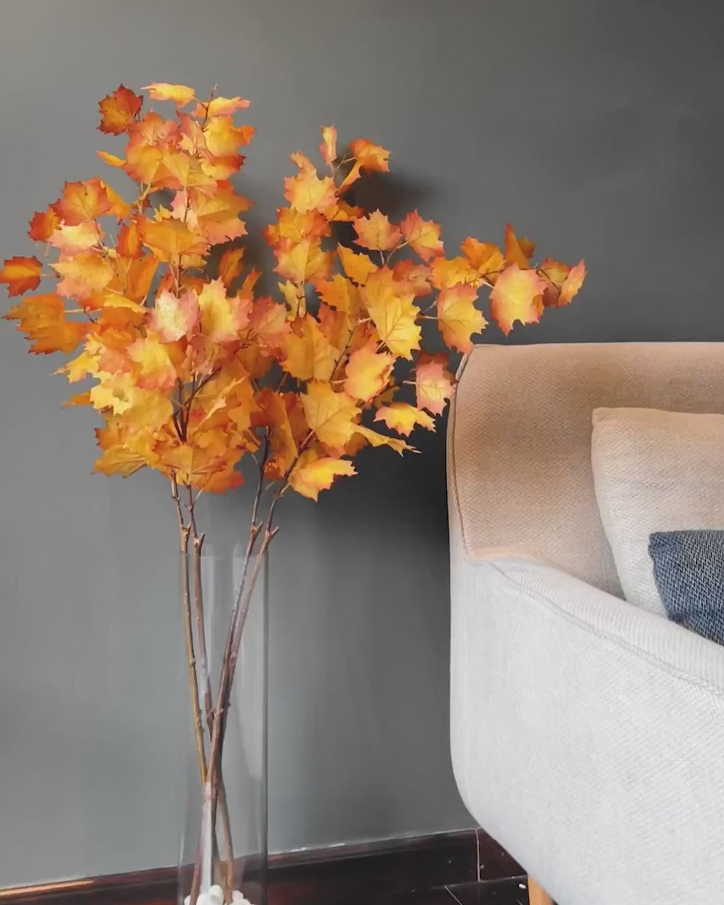 Golden Maple Artificial Maple Leaf Stem (Single Stem Only)