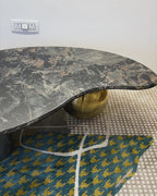 Retro Fusion Centre Table for Living Room (Stainless Steel) - Black Marble