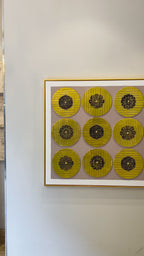 Radiant Circle Wall Hand Paintings for Home (Comes With an Outer Floater Frame) (40x40 Inches)