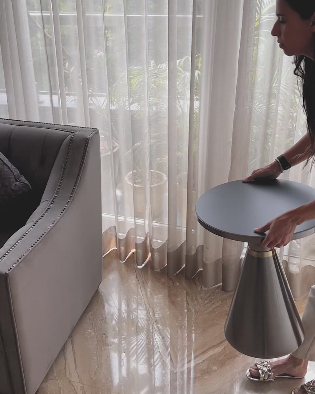 Noir Elegance Side Table For Living Room