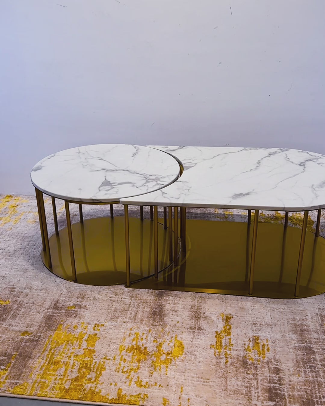 Aristocrat Aura Centre Table Design For Home - Set of 2 (Stainless Steel)