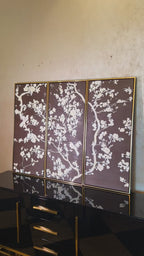 Tranquil Sparrow Symphony 100% Hand Painted Wall Painting (With Golden Outer Floater Frame frame)