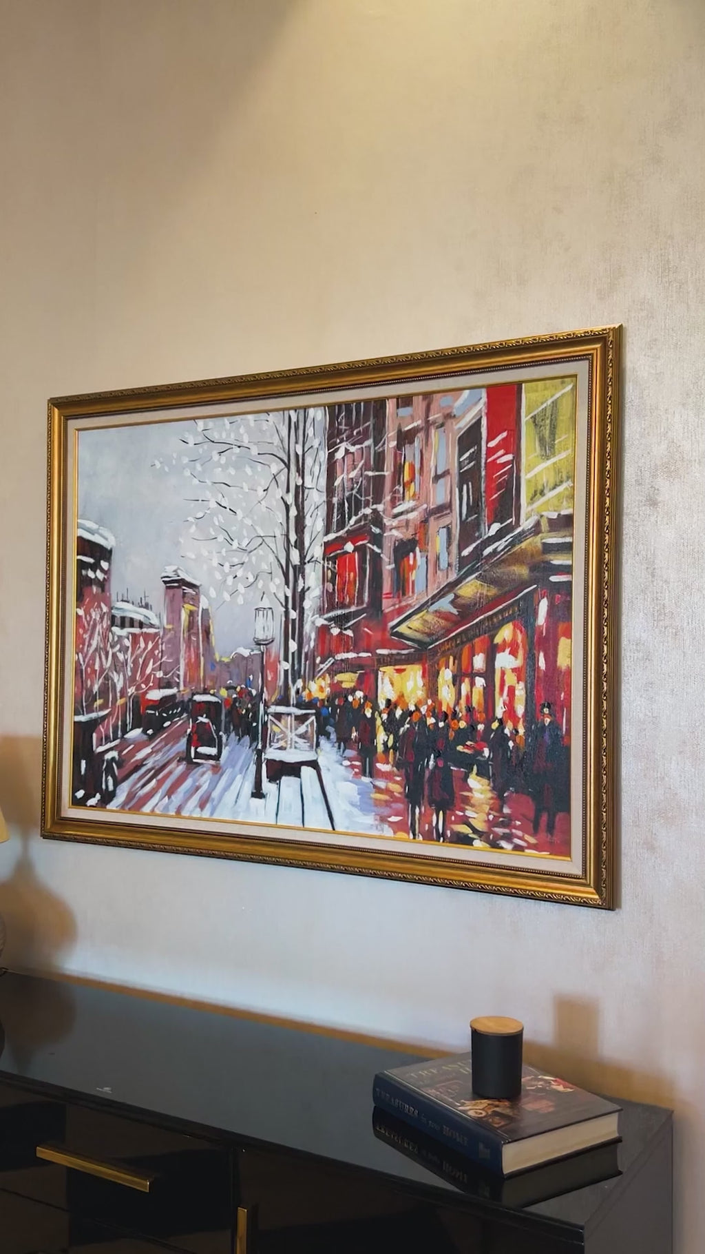 An English Evening Hand painted Wall Art (With Outer Floater Frame) (47x36 Inches)