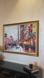 An English Evening Hand painted Wall Art (With Outer Floater Frame) (47x36 Inches)