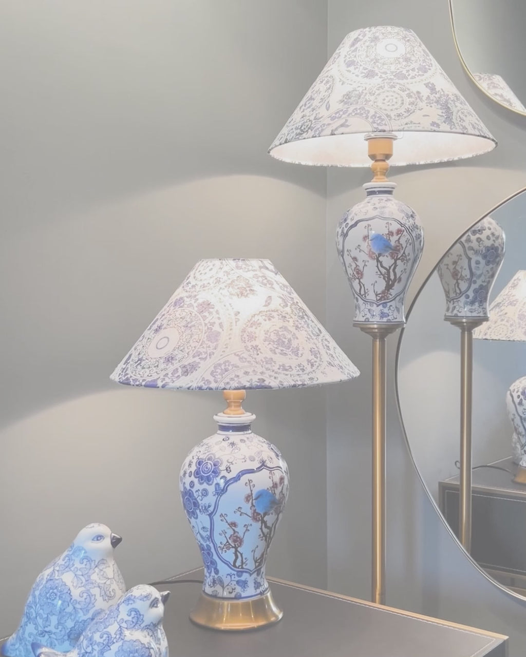 Timeless Blue Porcelain Standing lamp (Blue Pottery)
